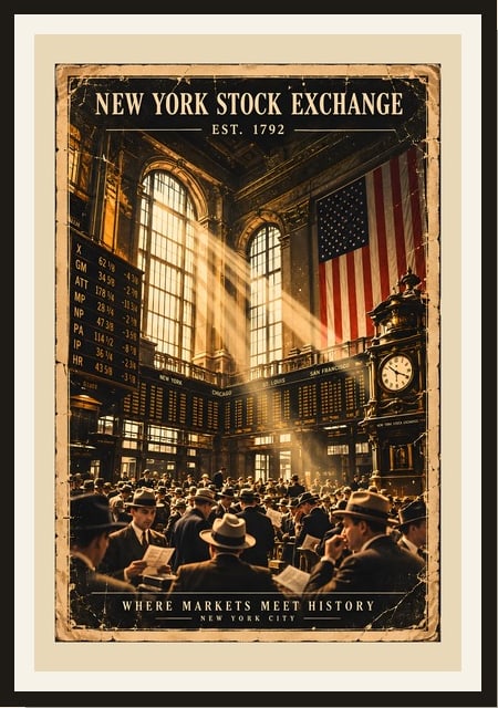 New York Stock Exchange vintage poster
